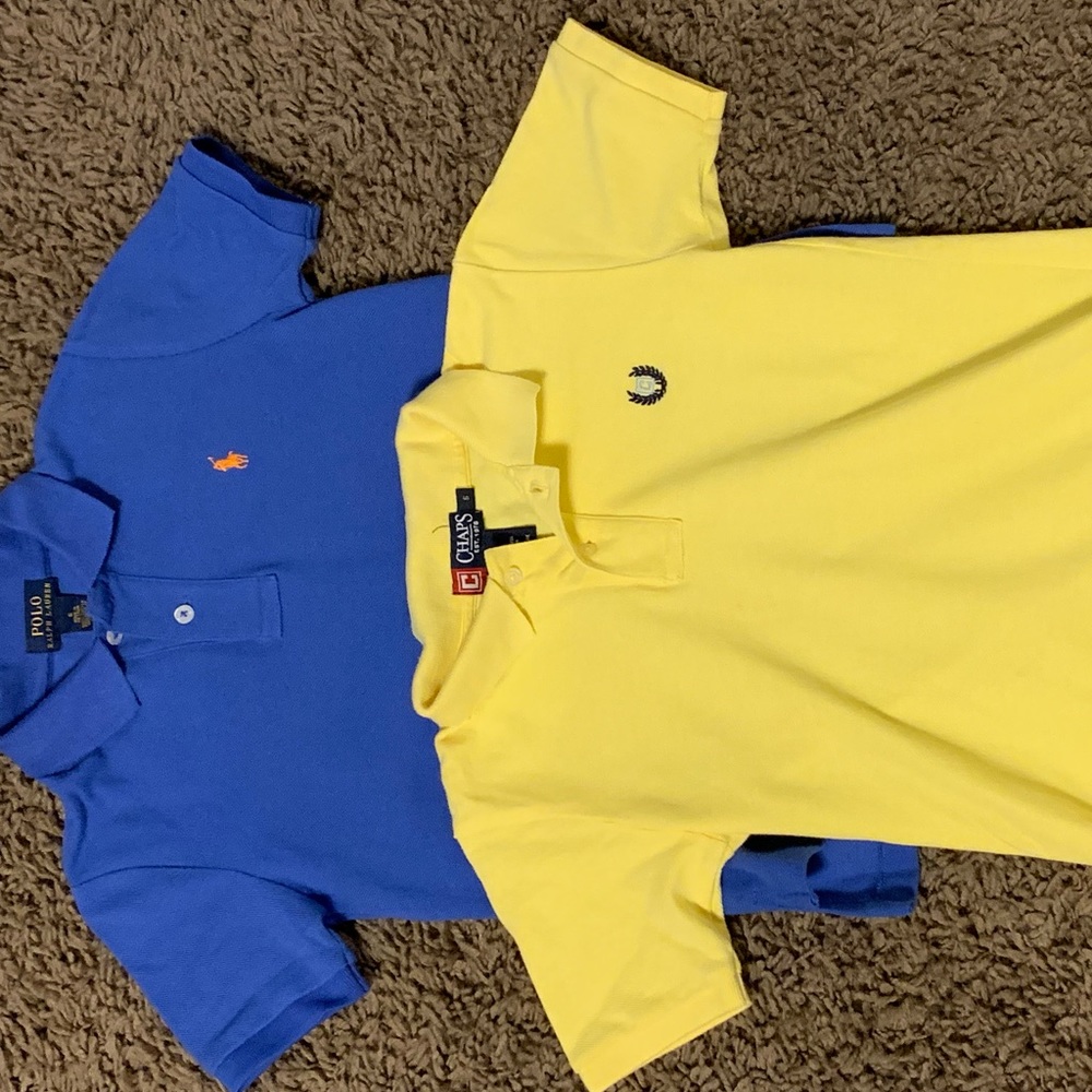 2 Polo Shirts Yellow and Blue Size 6